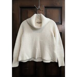 Banana Republic | Women's Italian Yarn Merino Wool Turtleneck Ribbed Sweater- S